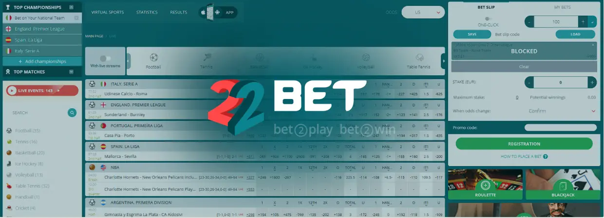 22Bet Sport
